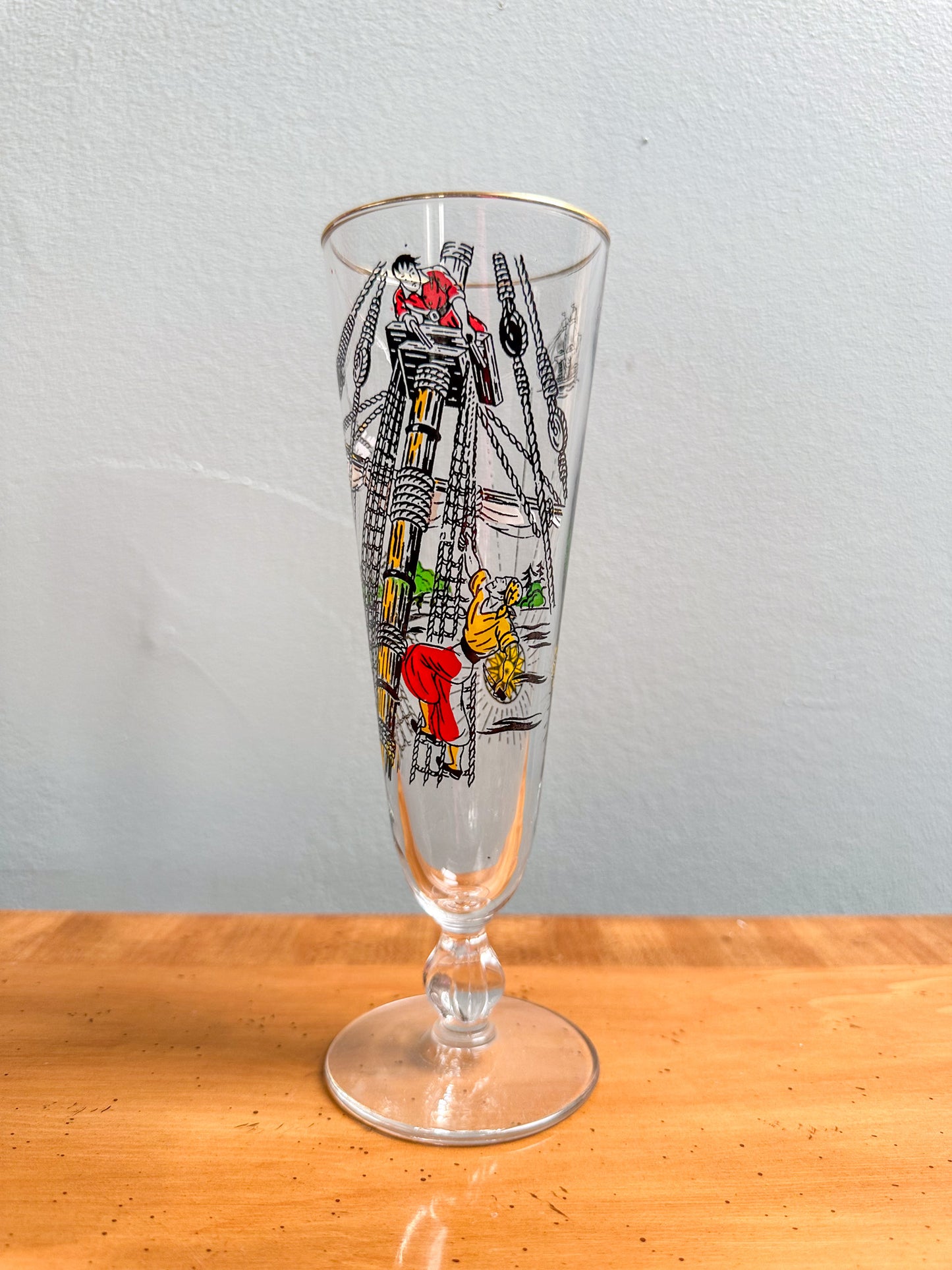 Vintage Libbey Treasure Island Pilsner Pirate Beer Glasses