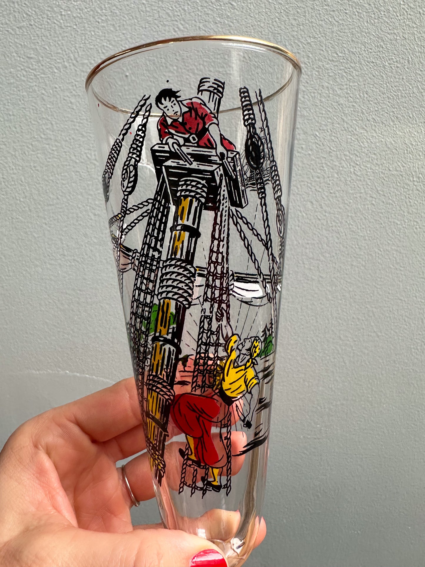 Vintage Libbey Treasure Island Pilsner Pirate Beer Glasses