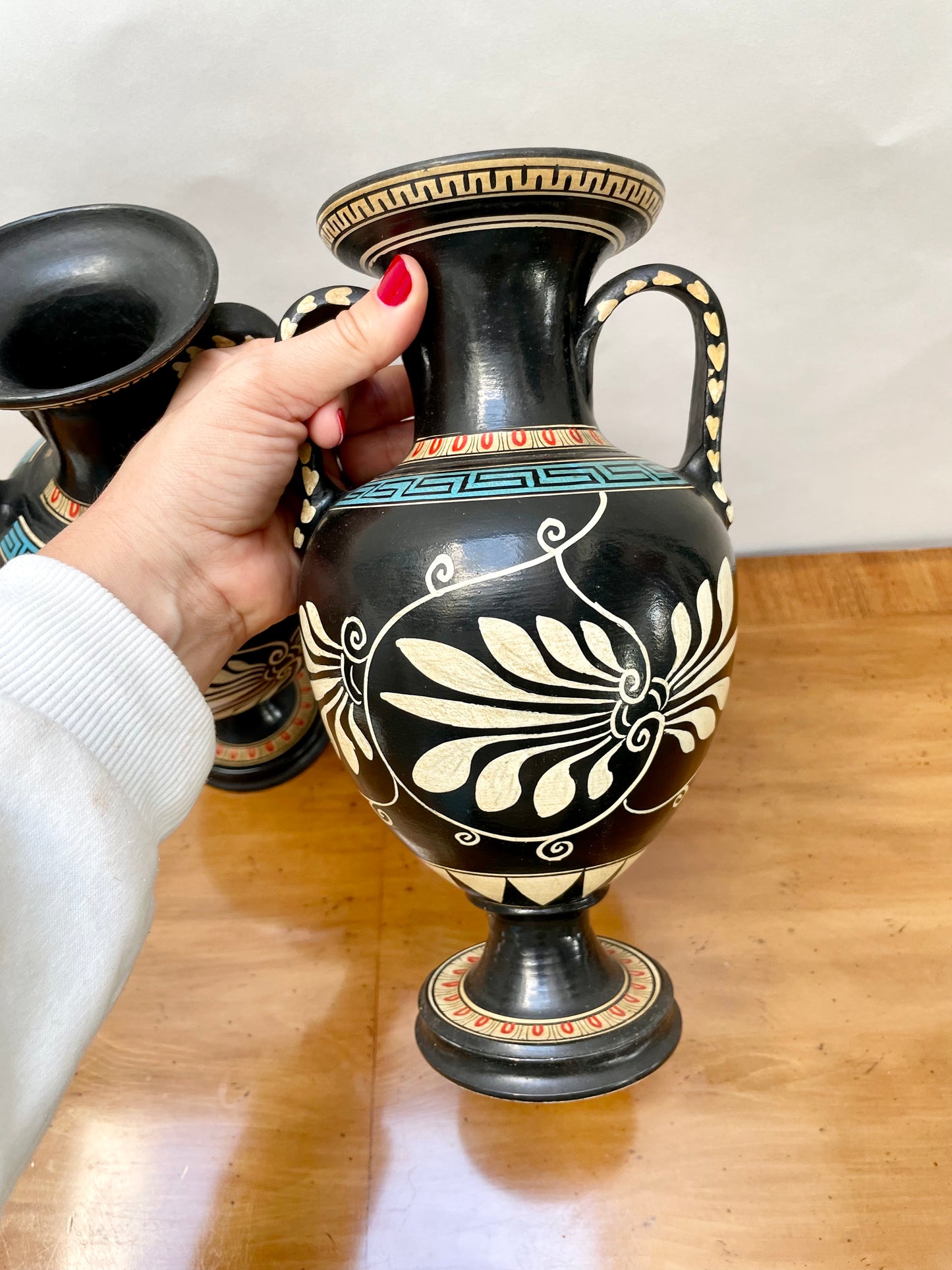 Pair of pottery urns made in Greece