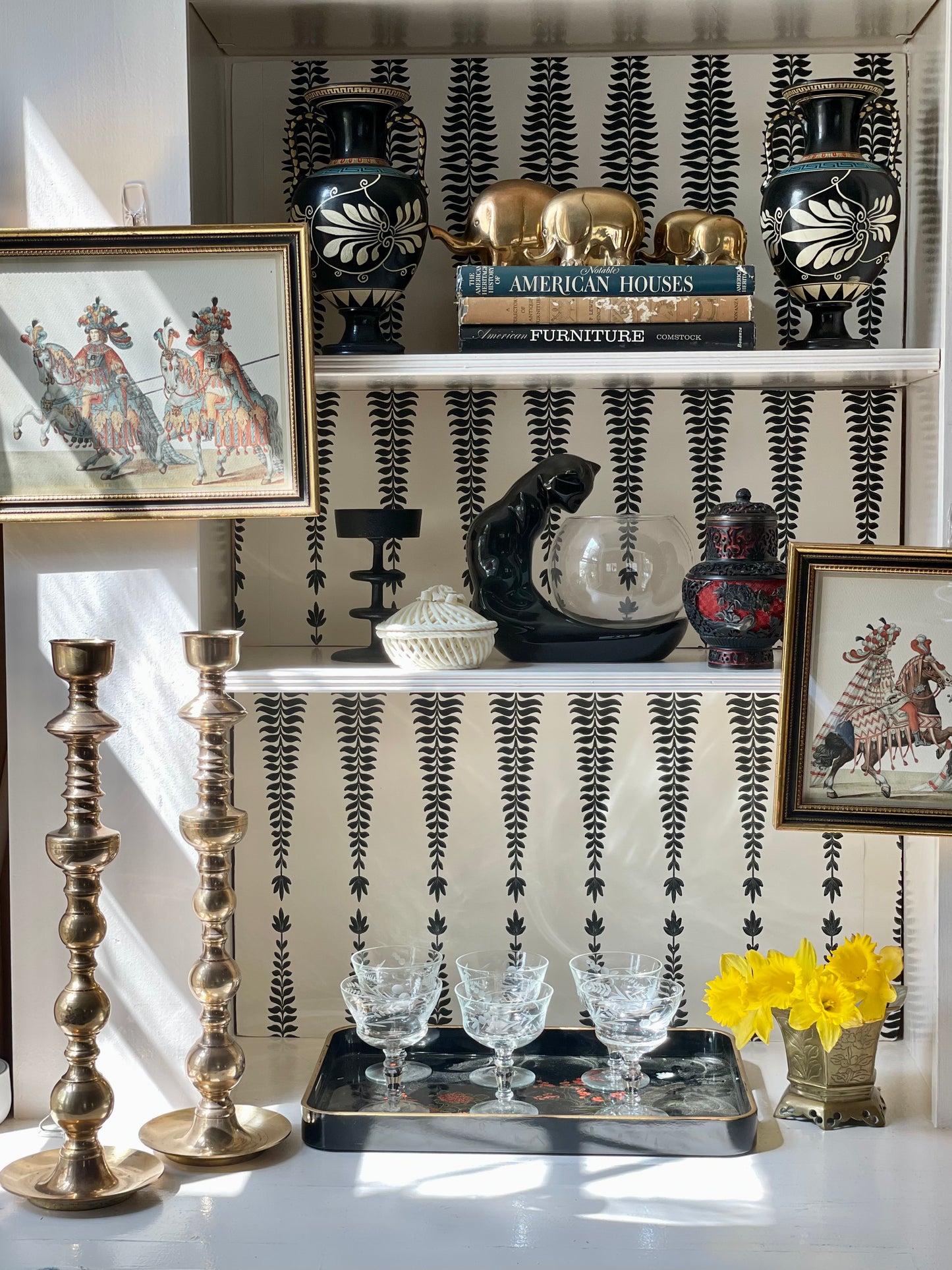 Family of 4 Brass Elephants Made in Korea