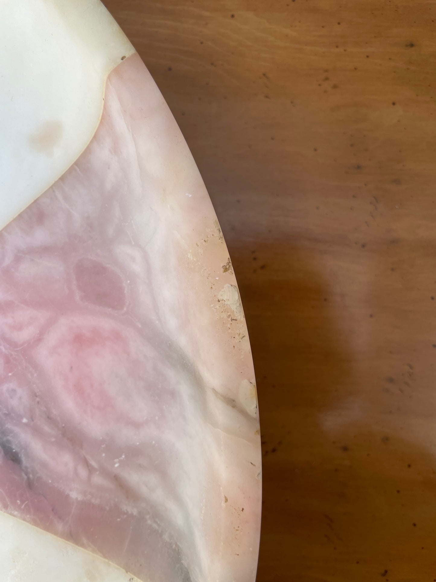 Footed pink purple marble platter