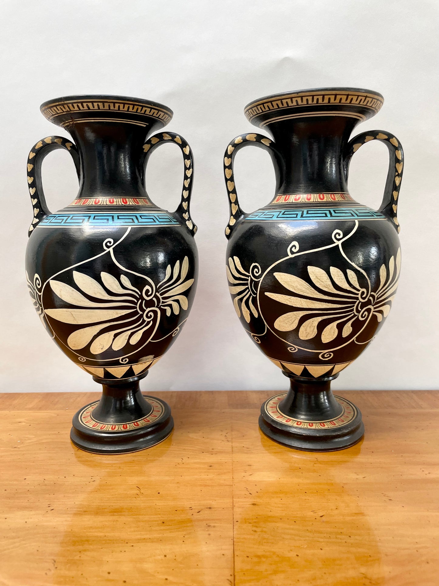 Pair of pottery urns made in Greece