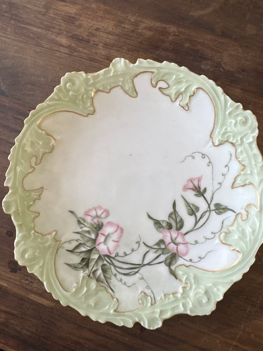 Limoges France Cabinet Plate — Morning Glory