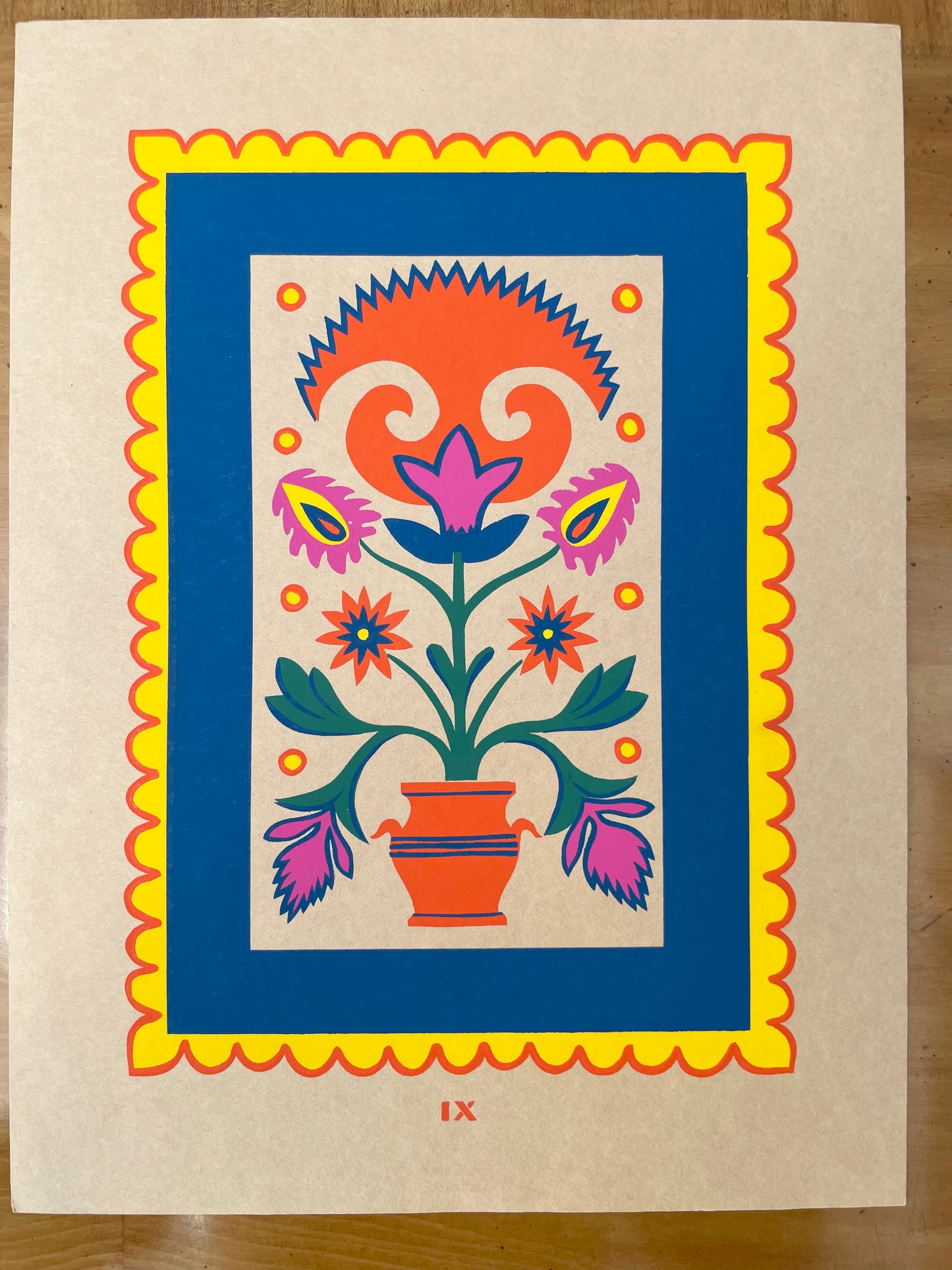 Colorful Folk Art Prints on Paper