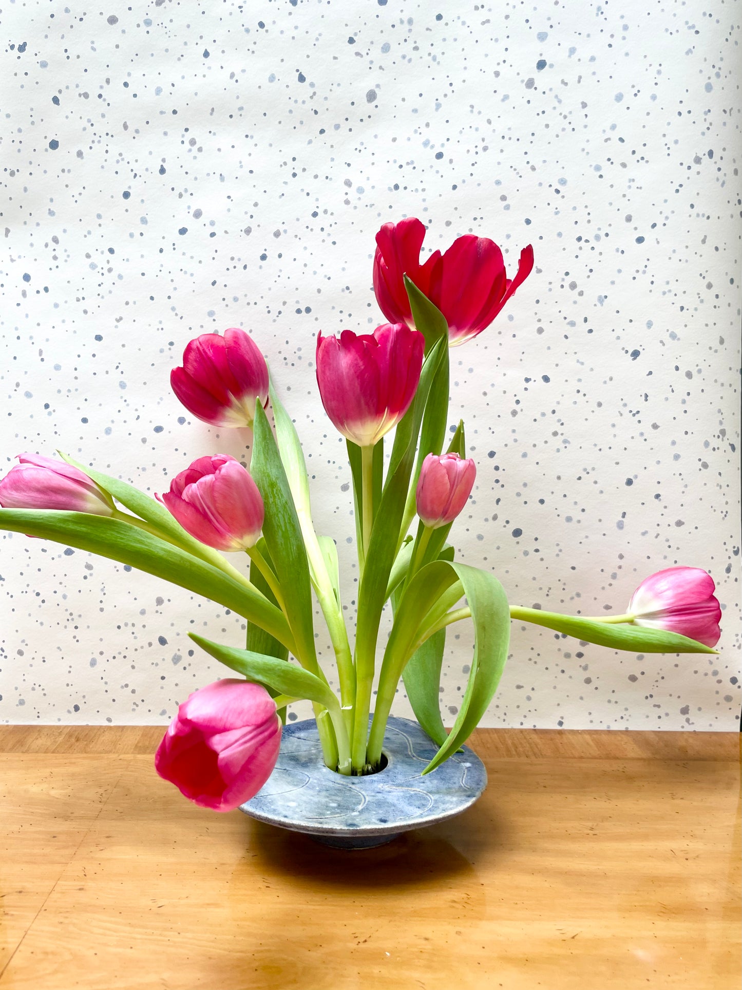 Ikebana Blue Vase Signed