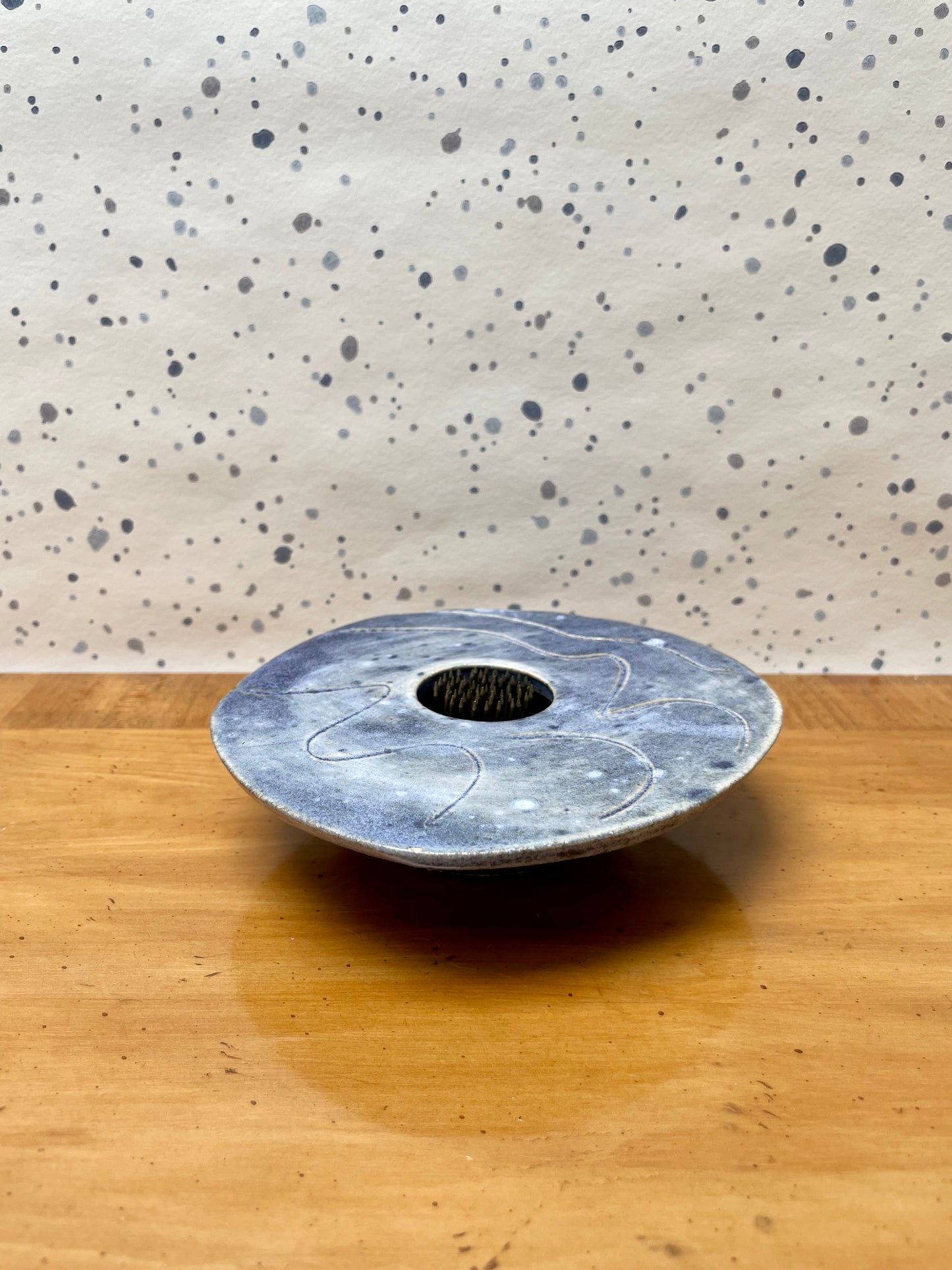 Ikebana Blue Vase Signed
