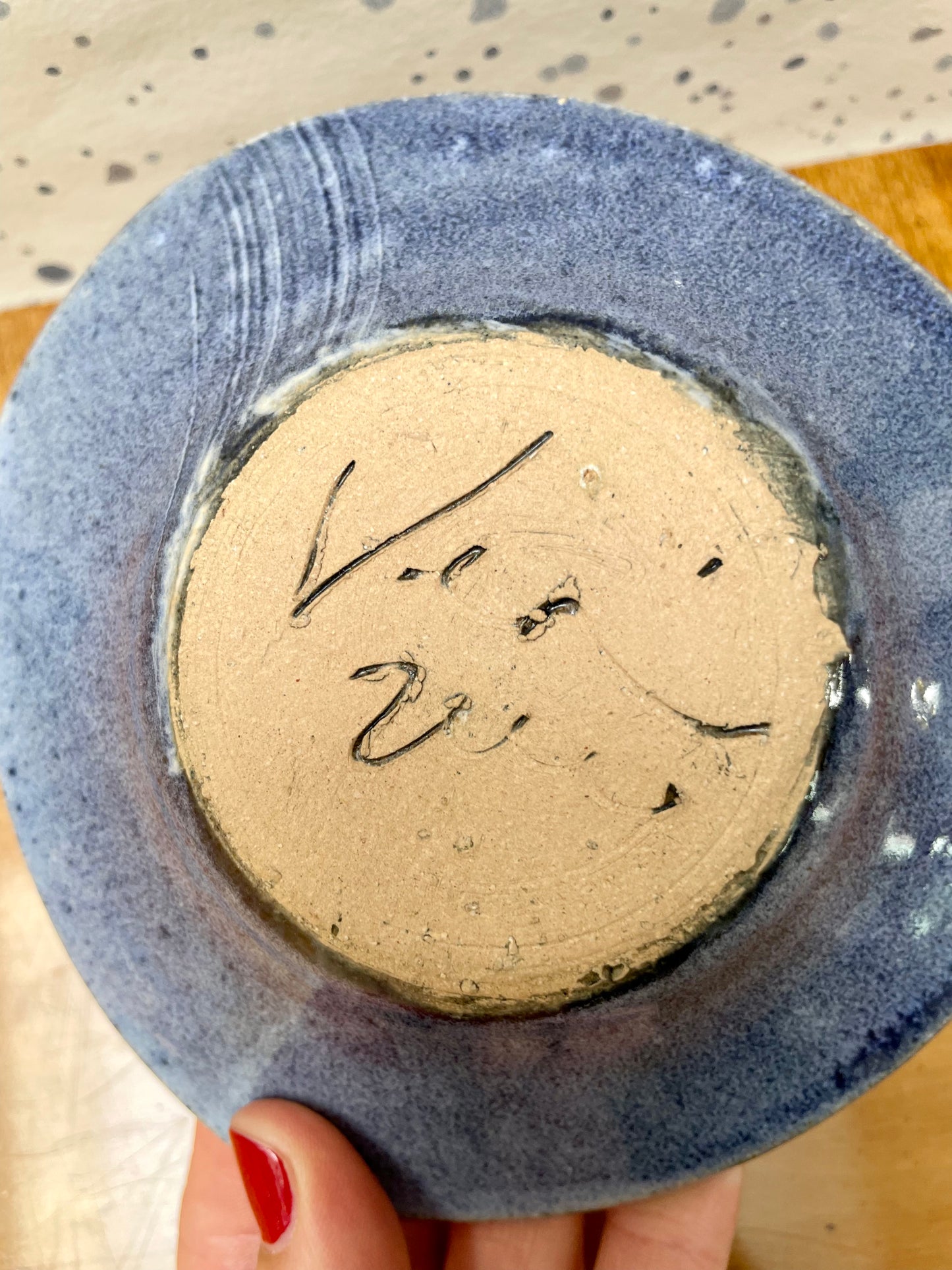 Ikebana Blue Vase Signed