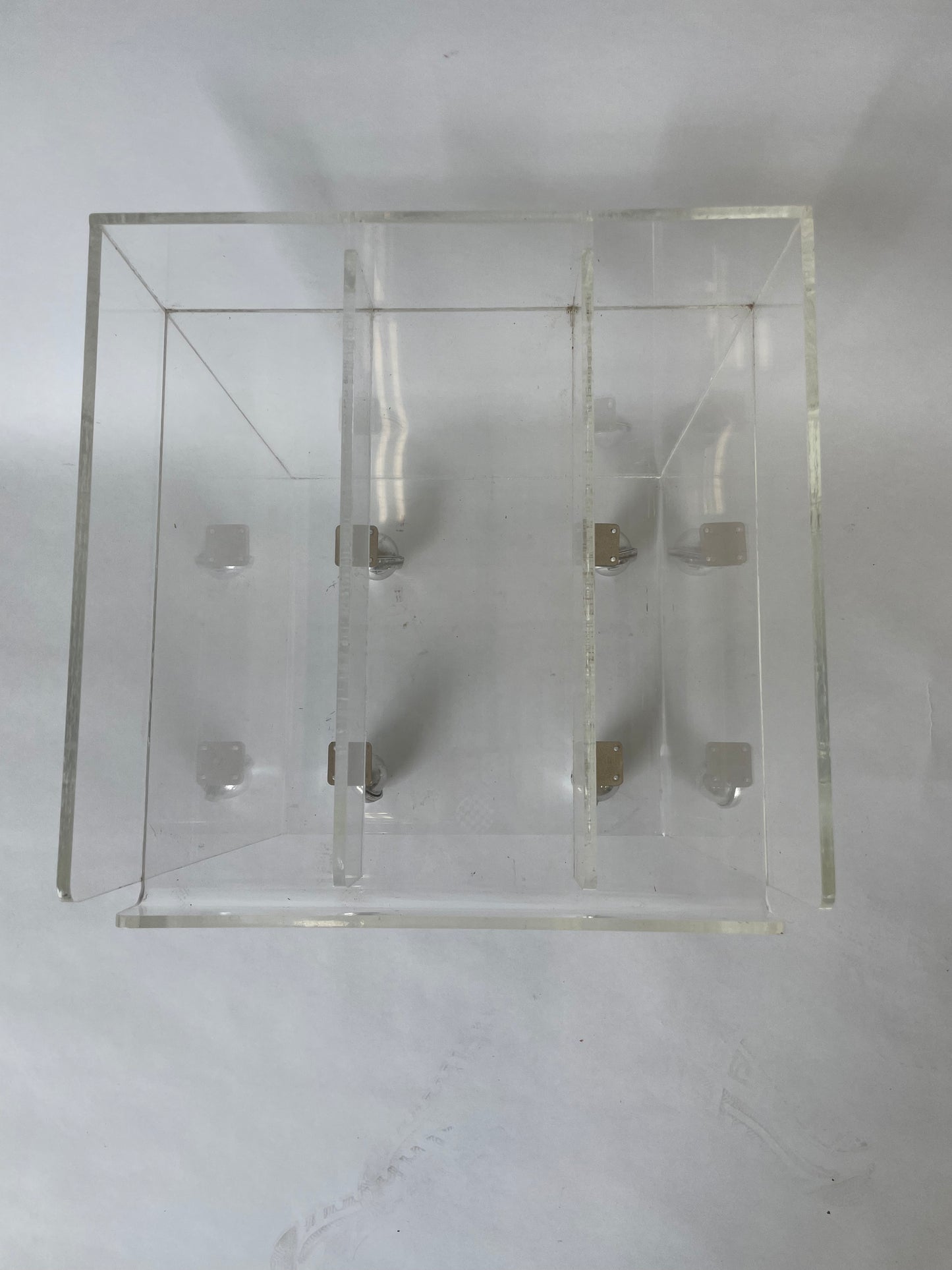Lucite record and storage organizer on wheels